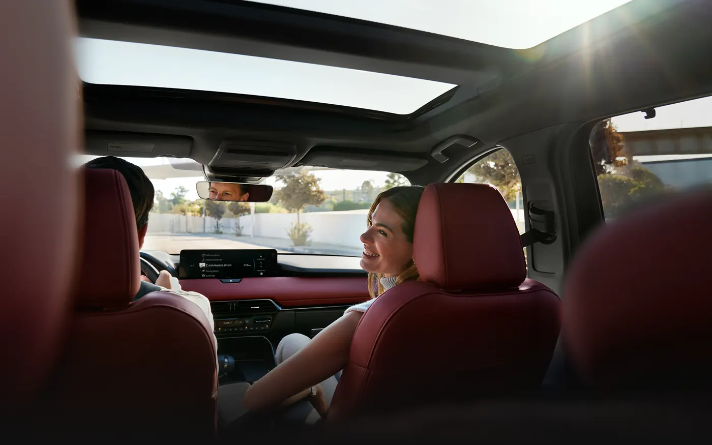 Friends riding in the 2-row 2027 Mazda CX-90 | Garlyn Shelton Mazda in Temple TX