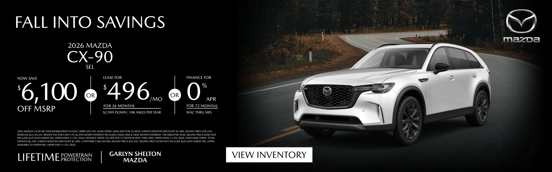 MAZDA CX90 $6,100 OFF MSRP